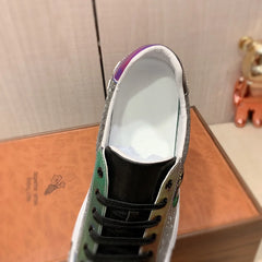 Men's Genuine Leather Sports Sneakers Casual Leather Strap Light Soft Sole Comfortable Lace-Up Shoes