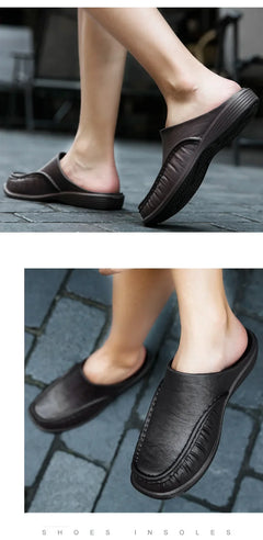 2025 Men Shoes EVA Slip on Flats Shoes Men's Slippers Men Walking Half Slipper Comfortable Soft Household Sandals
