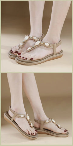 Summer New woman sandals Fashion Flats Women Casual Beach Shoes Women's Bohemia Style Leisure sandals Large Size 36-42