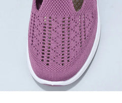 Women's New Summer Shoes Mesh Breathable Sneakers Light Slip on Flat Sandals Anti-slip Walking Woven Shoes Zapatillas De Mujer