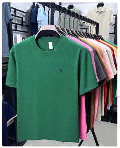 100% cotton men's short sleeve T-shirt fashion brand Paul Pony embroidery summer new high-end comfortable casual round neck top