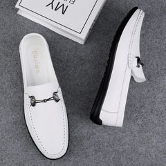 Elegantes Men Genuine Leather Loafers Non Slip Walking Shoes Breathable Outdoor Slip on Flats Casual Shoes Man Driving Moccasins