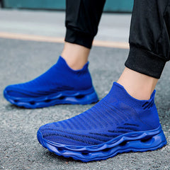 Hiking Shoes Men's Sports Running Black Running Shoes Breathable Mesh Women Lightweight Shock-absorbing Tennis Shoes Large Size