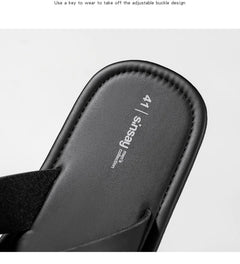 Men's Outdoor Slippers Beach Flat Flip-flop Slippers Summer Casual Slippers Indoor Home Men's Non Slip Shoes Breathable Sandals