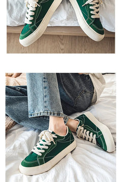 Men Skateboarding Shoes Canvas Thick Bottom Platform Shoes Comfortable Breathable Vulcanized Shoes Casual Sneakers Student Shoe