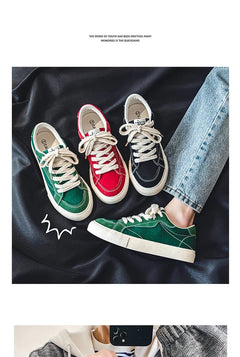 Men Skateboarding Shoes Canvas Thick Bottom Platform Shoes Comfortable Breathable Vulcanized Shoes Casual Sneakers Student Shoe