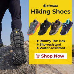 Fittington Hiking Shoes Extra Wide For Man Outdoor Walking Shoes Low-top Waterproof Work Shoes Toe with Arch Support for Heel