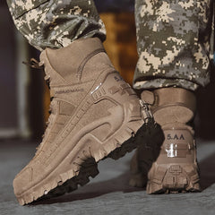 2024 New Winter Work boots Men's Desert Tactical Boots Outdoor Hiking Shoes Men's Leather Desert Combat Ankle Boots Plus Size