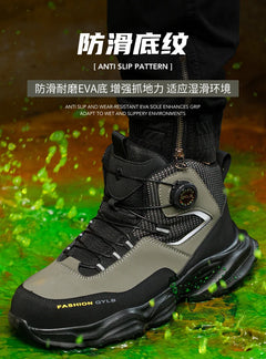 Rotating button Safety Shoes Men Boots work Sneakers Male Steel Toe shoes Protective Boots Puncture-Proof Indestructible shoes