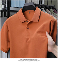 Men's 100% Cotton Polo Shirt - Summer Casual Breathable Tee,19 Colors,Ideal for Golf and Sports,Business Casual,Silk-Like Finish
