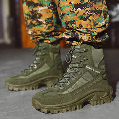 2024 New Winter Work boots Men's Desert Tactical Boots Outdoor Hiking Shoes Men's Leather Desert Combat Ankle Boots Plus Size