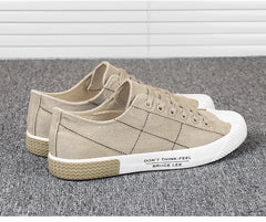 New Men's Low-cut Canvas Shoes Students Joker Lace-up Casual Shoe.