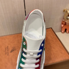 Men's Genuine Leather Sports Sneakers Casual Leather Strap Light Soft Sole Comfortable Lace-Up Shoes
