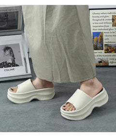 Eyriphy Thick Bottom Slippers Women Outdoor Beach Sandals Fashion Bathroom Slides Female Open Toe Slippers Cozy Soft Sole Shoes