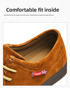 High Quality Men Casual Shoes Suede Leather Work Shoes Platform British Business Party Dress Shoes Male Lace-up Flats Sneakers