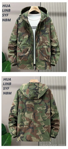 Extra large men's loose workwear windbreaker plus size trendy camouflage casual jacket assault coat 12XL 11XL 10XL men clothing