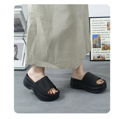 Eyriphy Thick Bottom Slippers Women Outdoor Beach Sandals Fashion Bathroom Slides Female Open Toe Slippers Cozy Soft Sole Shoes