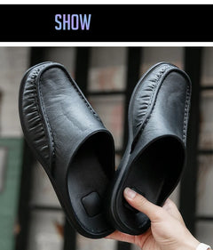 2025 Men Shoes EVA Slip on Flats Shoes Men's Slippers Men Walking Half Slipper Comfortable Soft Household Sandals