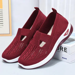 Women's New Summer Shoes Mesh Breathable Sneakers Light Slip on Flat Sandals Anti-slip Walking Woven Shoes Zapatillas De Mujer