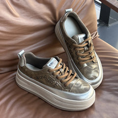 AIYUQI 2026 New Women's sneakers Shoes Flat Casual Women Skateboard Shoes Lace-Up Leopard Print female Dexterity Shoes