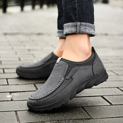 Leather Men Casual Shoes Comfortable Man Walking Runnning Sneakers Breathable Man Loafers Slip on Driving Shoes Zapatos Size 48