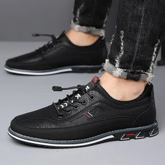 New Men's Leather Flat Casual Shoes Soft Sole Slip on Loafers Business Formal Shoes for Men Zapatos Casuales De Hombre Plus Size