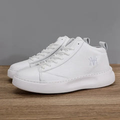 Shoes for Men Fashion Casual Sports Shoes Male Sneakers Trend Genuine Leather 2023 New Flat Running Shoes Large Size 39-46 White