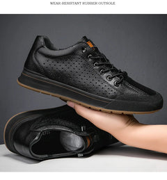 Genuine Leather Casual Shoes for Men 6CM Height Increase Sports Shoes High Quality Flats Shoes Male Brand Office Work Shoe