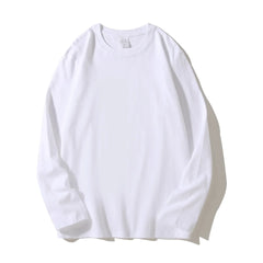 Heavy Cotton Men's Long Sleeve T Shirt Solid Color Cotton Bottom Shirt Half Sleeve 100% Cotton T Shirt Korean Tee