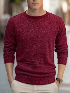 Men's Warm Crew Neck Sweatshirt Fleece Lined Thermal Pullover Autumn Winter Fashion Casual Sweater Loose Knit Long Sleeve Hoodie