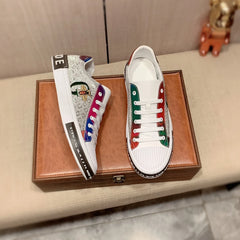 Men's Genuine Leather Sports Sneakers Casual Leather Strap Light Soft Sole Comfortable Lace-Up Shoes