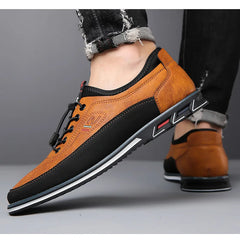 New Men's Leather Flat Casual Shoes Soft Sole Slip on Loafers Business Formal Shoes for Men Zapatos Casuales De Hombre Plus Size