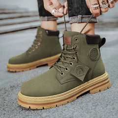 2026 Winter Ankle Boots Men's Boots Outdoor Yellow Boots Classic Design High Top Men Casual Shoes Botas Para Hombre