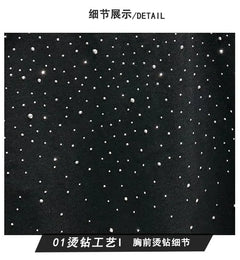Summer Rhinestone Rivet T-shirt for Men Clothing Round Neck Casual T-shirt Fashion High Street 2024 Men's Summer Short Sleeves
