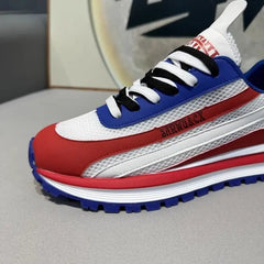 Chunky Sneaker Men Designer Retro Soft Sole Sport Shoes Fashion Casual Leather Fabric Breathable Height Increased Platform Shoes