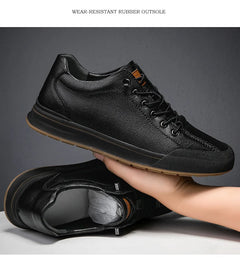 Genuine Leather Casual Shoes for Men 6CM Height Increase Sports Shoes High Quality Flats Shoes Male Brand Office Work Shoe