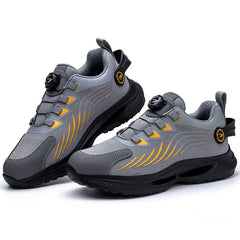 ZLMY Rotating Button Safety Shoes Men Steel Toe Sneakers Air Cushion Work Shoes Man Puncture Proof Work Safety Boots Protective