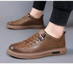 New Leather Shoes for Men Non-slip Sports Fashion Comfortable Sneakers Male Flat Slip-on Casual Brand Men's Casual