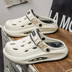 Couple Style Men's and Women's Summer Outdoor Hollow Anti-Slip Beach Shoes, Anti-Odor Dual-Purpose Sandals and Slippers