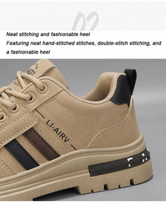 Oulylan Men's Luxury Running Shoes Breathable Skateboarding Shoes Black Thick Soled Comfortable Casual Sports Shoes Denim Boots