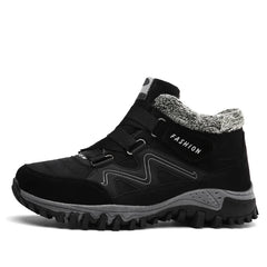 LUFUMA Leather Men Boots Winter with Fur 2022 Warm Snow Boots Men Winter Work Casual Shoes Sneakers High Top Rubber Ankle Boots
