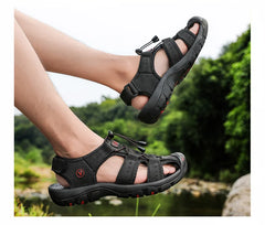 2023  Leather Men Shoes Summer New Large Size Men's Sandals Men Sandals Fashion Sandals Slippers Big Size 38-47