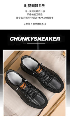 Genuine Leather Casual Shoes for Men 6CM Height Increase Sports Shoes High Quality Flats Shoes Male Brand Office Work Shoe