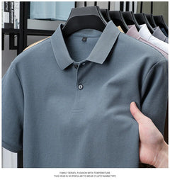Men's 100% Cotton Polo Shirt - Summer Casual Breathable Tee,19 Colors,Ideal for Golf and Sports,Business Casual,Silk-Like Finish