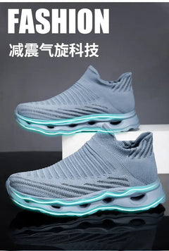 Hiking Shoes Men's Sports Running Black Running Shoes Breathable Mesh Women Lightweight Shock-absorbing Tennis Shoes Large Size