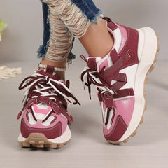 New Women Sneakers Mesh Breathable Platform Sneakers Women Casual Lace Up Outdoor Women Shoes Low Top Sneakers Zapatos De Mujer