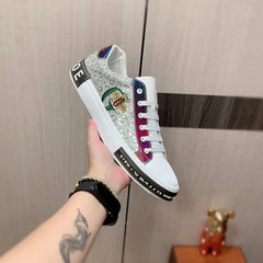 Men's Genuine Leather Sports Sneakers Casual Leather Strap Light Soft Sole Comfortable Lace-Up Shoes