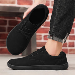 Barefoot Men's Sneakers With Wide Toe Size 48 Minimalist Cow Suede Leather Upper Casual Man Shoes Comfortable Walking Shoes