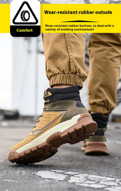 Outdoors Desert Boots Steel Toe Shoes Work Boots Indestructible Shoes Protective Boots Safety Shoes Combat Boots Puncture-Proof
