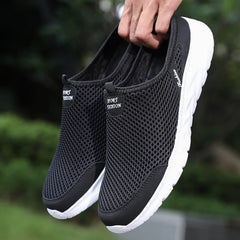 New Mens Half Slippers Summer Breathable Mesh Shoes Men Outdoor Casual Slip on Sandals Comfortable Lightweight Mesh Slippers Man